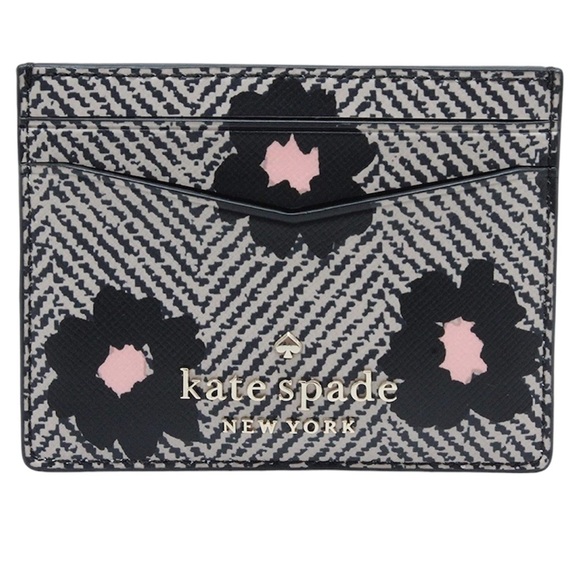 Kate Spade Staci Small Slim Herringbone Floral Card Holder - Picture 4 of 6